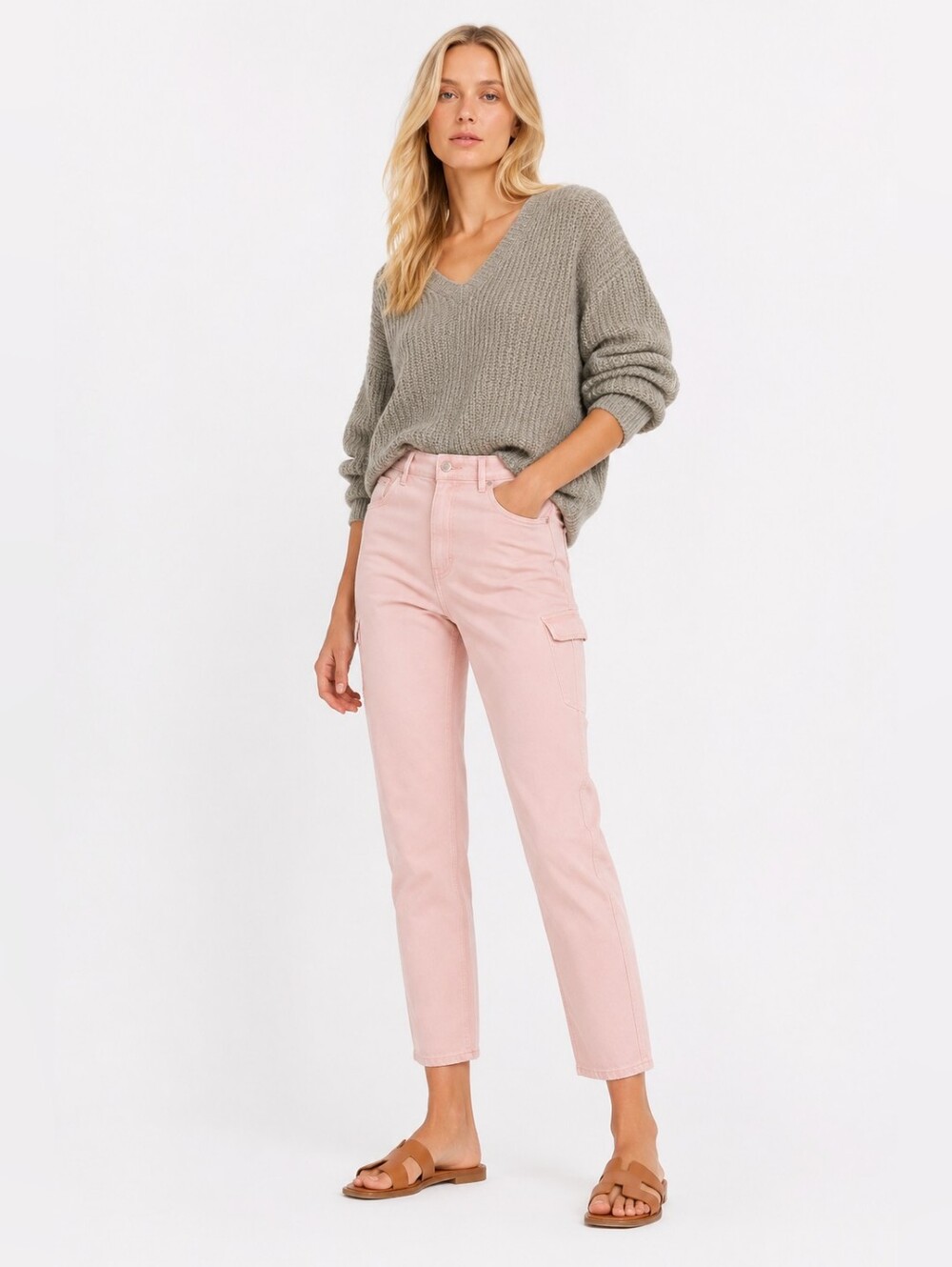 NWT Zara US 2 Pale Pink Cargo Pants